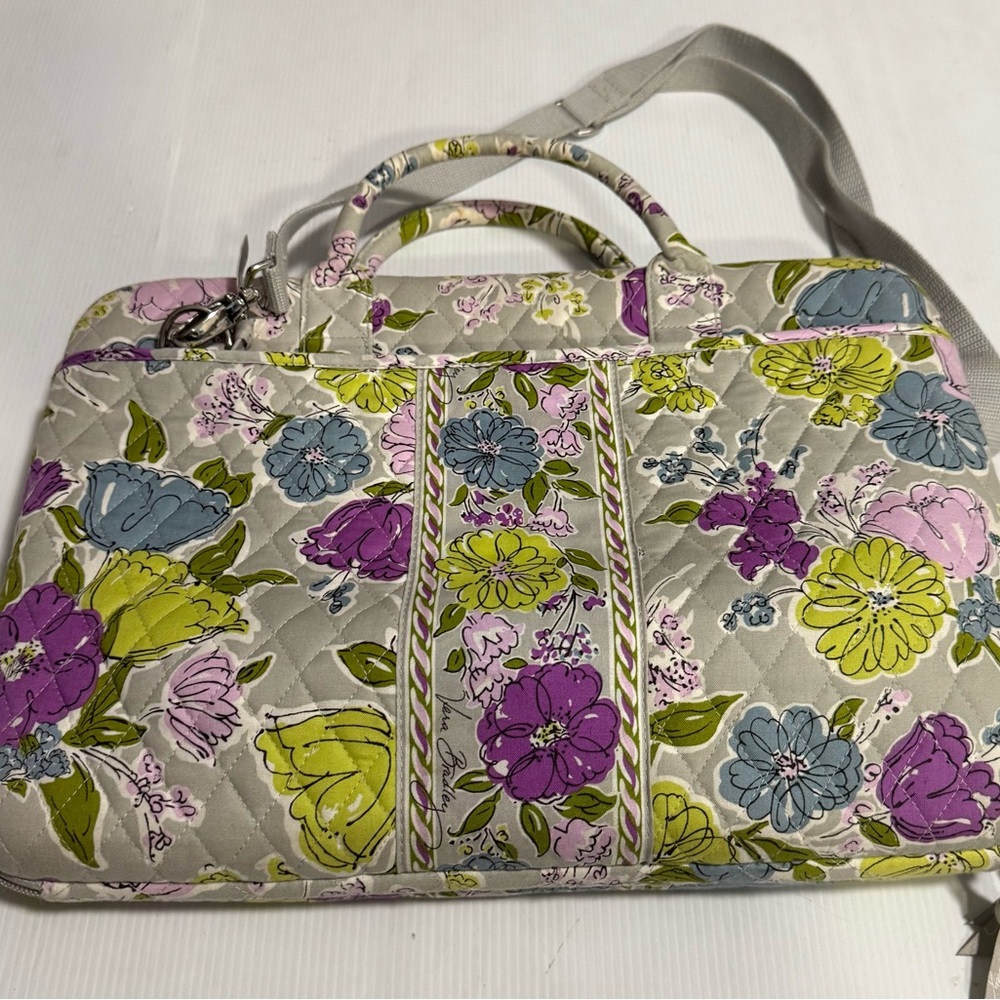 2012 Vera Bradley Laptop Hard Case Travel Bag With Shoulder Strap Floral 13”x17”
